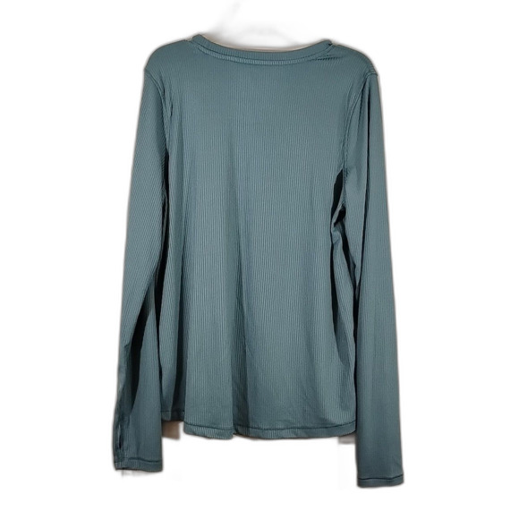 Danskin Womens Small S Athletic Top Thumb Holes Pullover Long Sleeve Blue - Picture 2 of 6